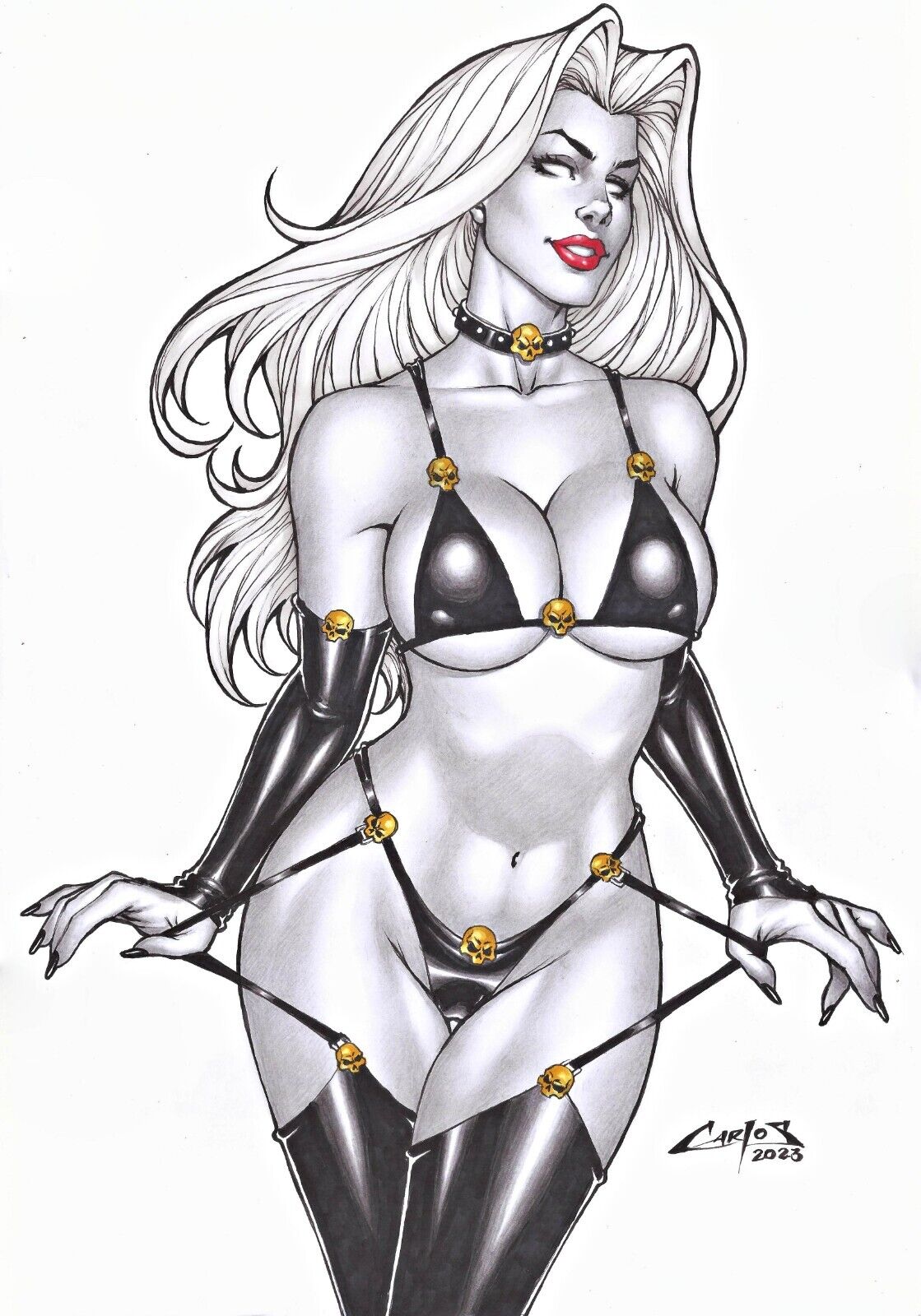 1girls 2023 artist_request carlos_braga chaos_comics coffin_comics curvaceous curvy_body curvy_figure death_(personification) ed_benes_studio female_focus female_only grim_reaper high_resolution highres huge_breasts lady_death long_hair queen_of_the_dead solo_female solo_focus voluptuous voluptuous_female white_hair