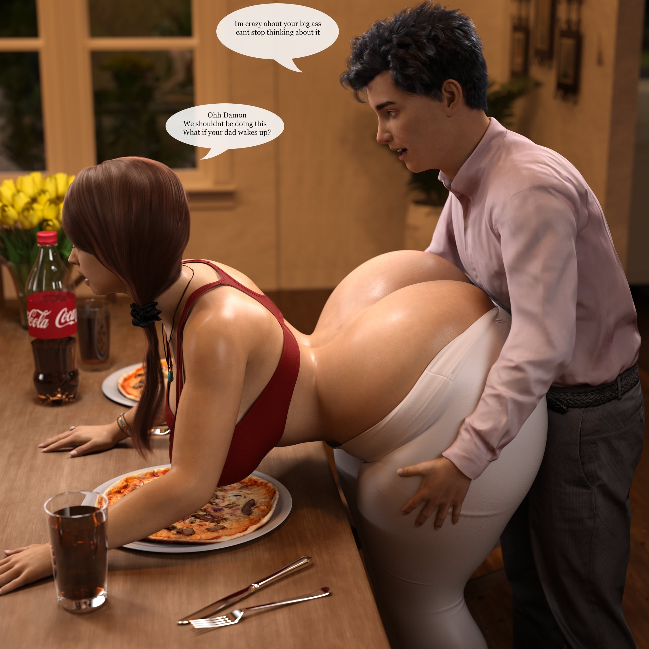 1girls, 3d, ass, ass size talk, big ass, big breasts, bottom heavy, breasts, busty, cleavage, curvaceous, curvy, curvy figure, digital media (artwork), eyebrows, eyelashes, eyes, female, female focus, hair, hips, hourglass figure, huge ass, huge breasts, human, incest, large ass, legs, light skin, light-skinned female, lips, massive ass, mature, mature female, mother and son, original, original character, rev2019, size talk, straight, text, thick, thick hips, thick legs, thick thighs, thighs, top heavy, upper body, voluptuous, waist, wide hips