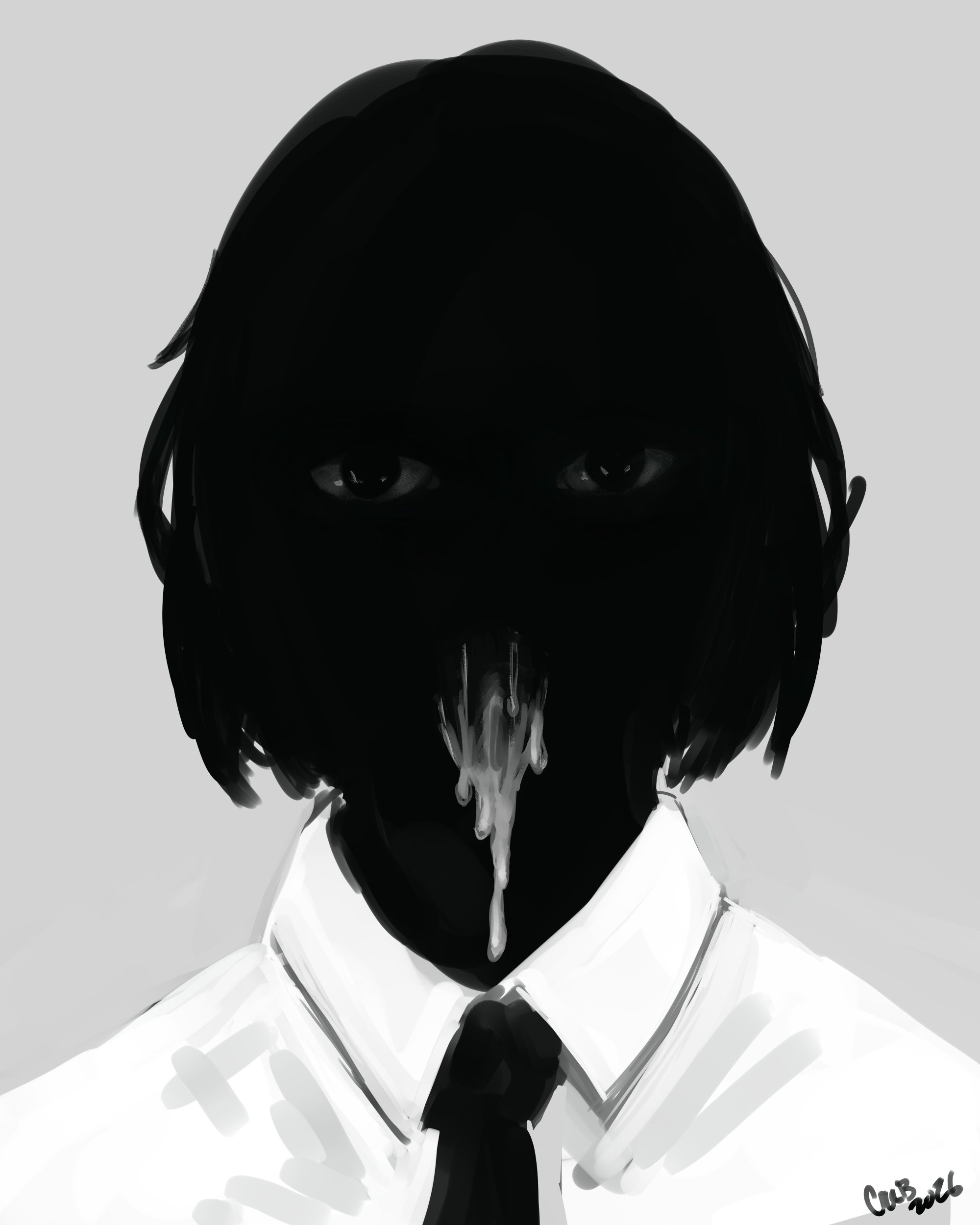 1girls, black body, cum, entity, eyes, female, female only, looking at viewer, monster, monster girl, nate hand gesture, nsfcrab, staring, staring at viewer, tagme, void