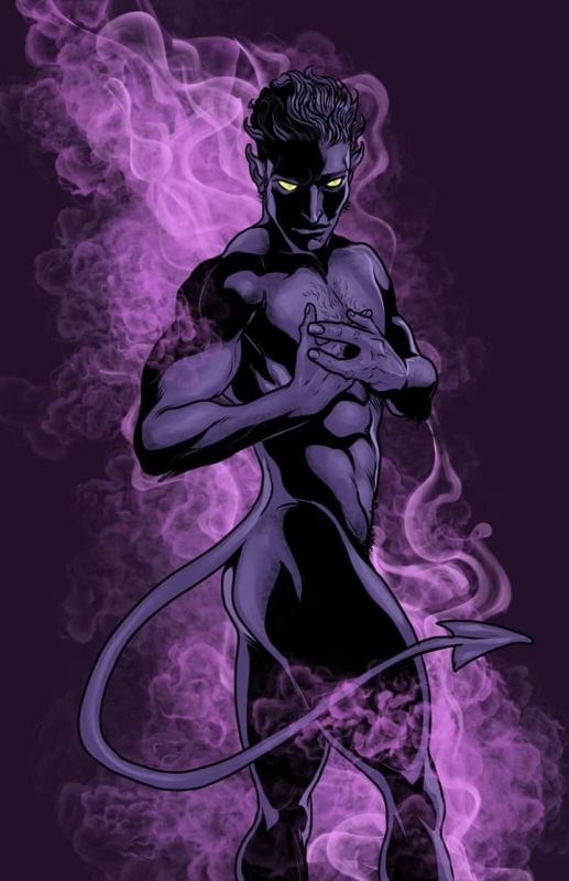 blue_body blue_fur kurt_wagner male_only male_pinup marvel mutant nightcrawler pinup pinup_pose pubic_hair tail x-men