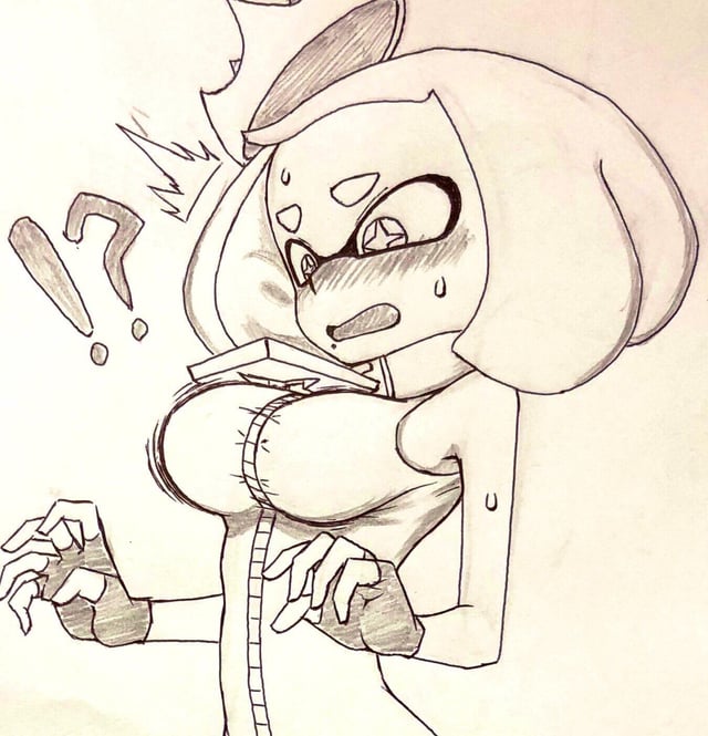 1girls, 5 fingers, armpits, bare shoulders, big breasts, breast expansion, breast growth, breast growth (enlargement), breasts, female, female only, humanoid, large breasts, nobunagapero, pearl (splatoon), peronattu, shocked expression, solo, solo female, splatoon, splatoon 2, tagme