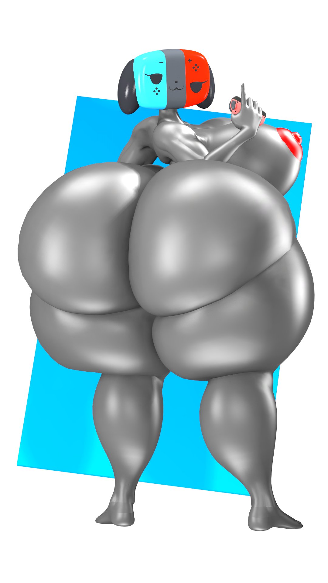 bottom_heavy bottomless curves curvy curvy_body curvy_female curvy_figure curvy_hips fat fat_ass finger funny holding_object hourglass_figure huge_ass huge_breasts huge_butt large_ass large_breasts large_butt looking_at_viewer naked nintendo nintendo_switch nude nude_female plump round_ass stupid thin_waist video_game wide_hips