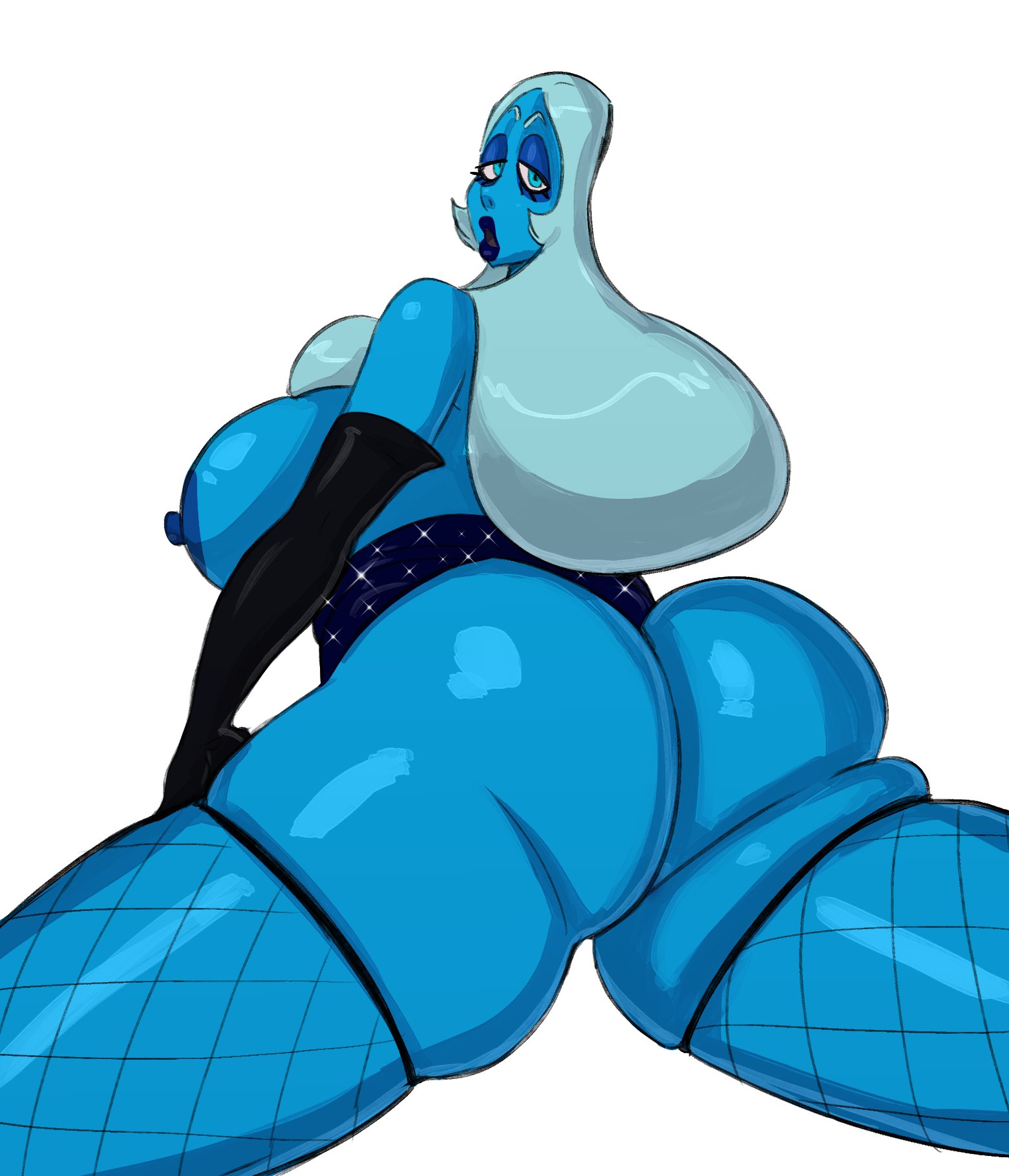 1girls, ass, big ass, big breasts, big butt, blue diamond (steven universe), breasts, bubble ass, bubble butt, cartoon network, diamond authority, dress, female, fishnet legwear, fishnet stockings, fishnets, gem (species), gloves, guillion (toshkarts), huge ass, huge breasts, makeup, mature female, milf, steven universe, voluptuous, voluptuous female