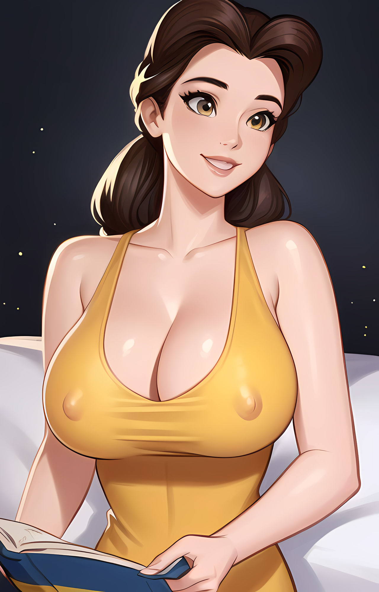 1girls ai_generated athletic athletic_female beauty_and_the_beast belle big_breasts breasts busty curvaceous curvy digital_media_(artwork) disney disney_princess eyebrows eyelashes eyes female hair hips hourglass_figure huge_breasts human large_breasts legs light-skinned_female light_skin lips long_hair princess royal_tittage skyblade3dx thick thick_legs thick_thighs thighs top_heavy upper_body voluptuous waist wide_hips