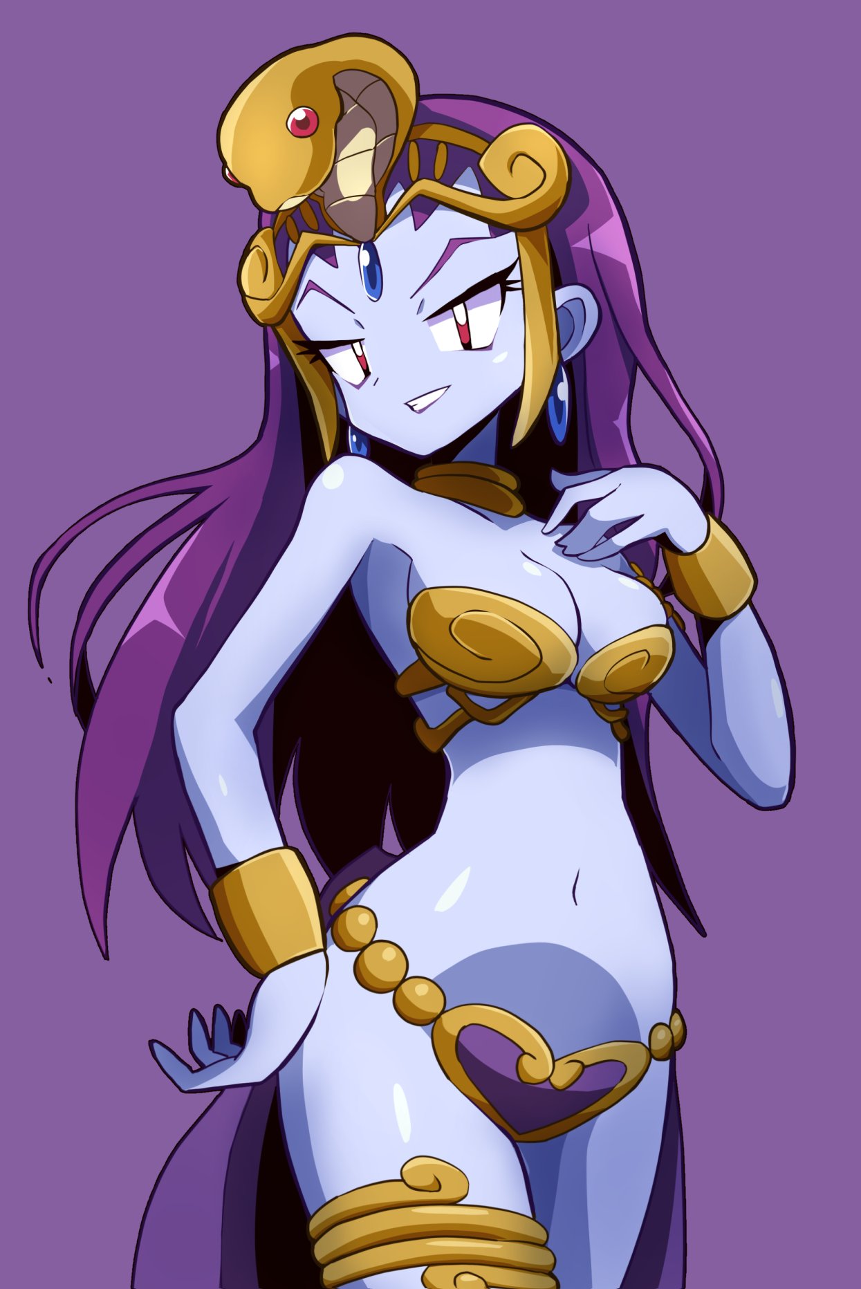 1girls bare_midriff bikini breasts dancer_risky_boots hips n_sakurajyousui purple_hair purple_skin risky_boots shantae smooth_skin tagme thighs