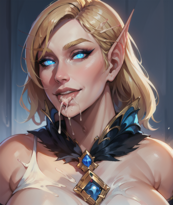 ai_generated areolae big_boob big_breasts bimbo blonde_female blonde_hair blonde_hair_female blood_elf blue_eyes cum cum_on_hair cum_on_tongue cumshot elf elf_ears elf_female glowing_eyes lips lipstick long_hair looking_at_viewer makeup mature mature_female mature_woman milf mommy mommy_kink mother nai_diffusion nipples red_lips red_lipstick seductive seductive_eyes seductive_look seductive_mouth seductive_pose stable_diffusion tongue tongue_out video_games warcraft world_of_warcraft