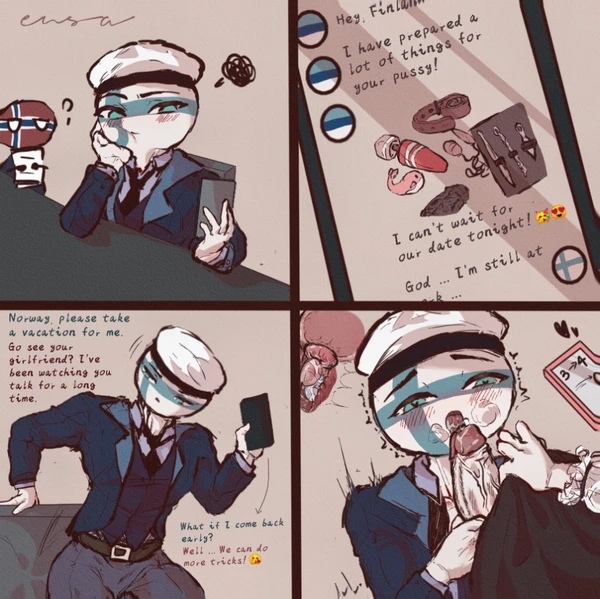 1boy 1cuntboy 1futa 5_ensa ambiguous_gender big_penis bottomless clothed clothing comic countryhumans countryhumans_girl cuntboy dialogue english_text erection estonia_(countryhumans) finland_(countryhumans) futa_on_cuntboy futanari humanoid humanoid_penis low_res male mostly_clothed norway_(countryhumans) penis sex_toy skirt source_not_archived tagme text tomboy