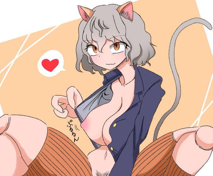 1girls animal_ears artist_request breasts cat_ears cat_girl cat_tail chimera_ant female heart humanoid hunter_x_hunter neferpitou nipples no_bra no_panties pale-skinned_female pale_skin short_hair shounen_jump tagme thick_thighs villainess white_hair yellow_eyes