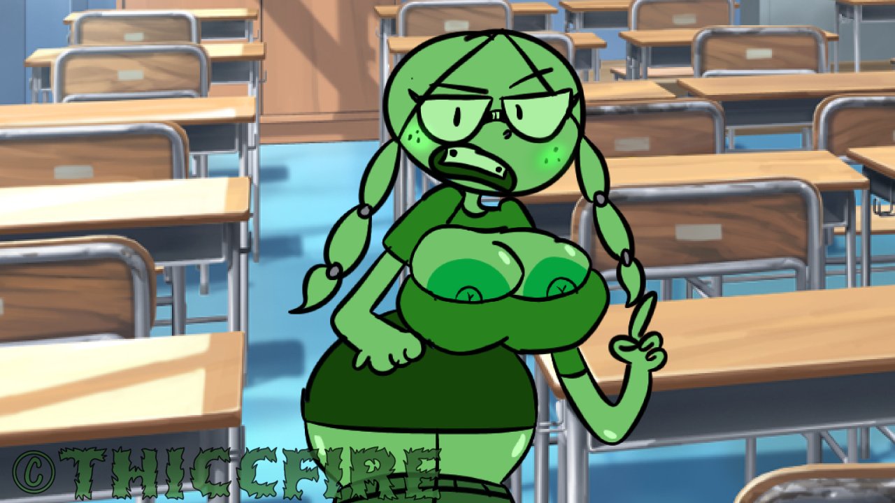 1girls anthro breasts classroom female female_only freckles glasses making_fiends nerd nipples shaded tagme thiccfiredmc thick_thighs vendetta_(making_fiends) watermark