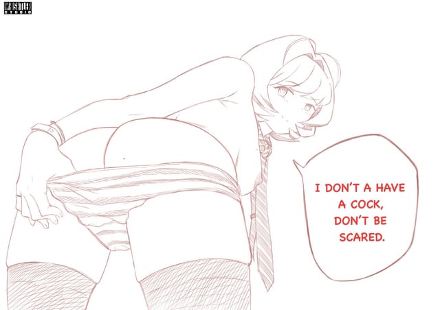 1girls, ass, bending over, female, komi-san wa komyushou desu, looking back, osana najimi, panties, pulling panties, speech bubble, underwear, whishtler comics