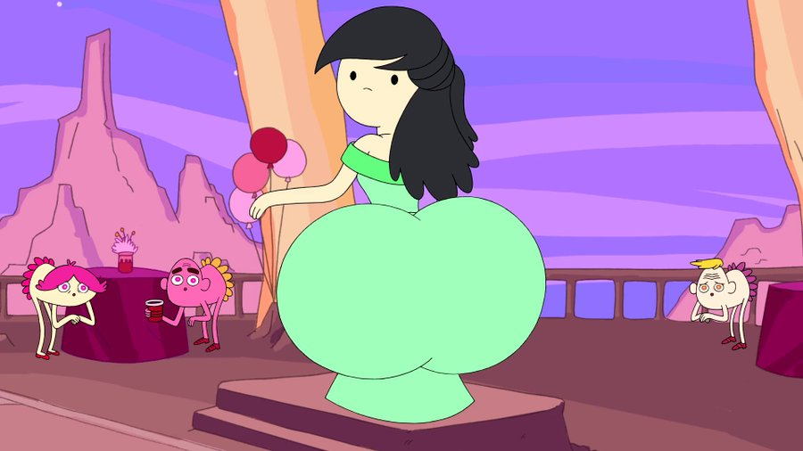 1girls asian asian_female ass ass_expansion background_characters balloons beth_tezuka big_ass big_butt black_hair bravest_warriors bubble_butt butt_expansion cup dress enormous_ass fat_ass female giant_ass gigantic_ass huge_ass hyper_ass large_ass long_hair looking_at_own_ass looking_back massive_ass mountains official_art purple_sky screenshot tables thick_ass voluptuous white_skin wide_hips