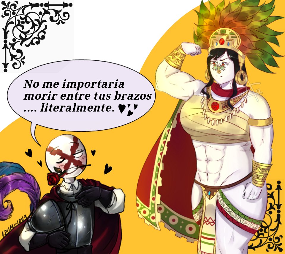 aztec_empire_(countryhumans) aztec_mythology countryhumans countryhumans_girl heart muscular_female safe sfw spanish_empire_(countryhumans) spanish_text text tomboy