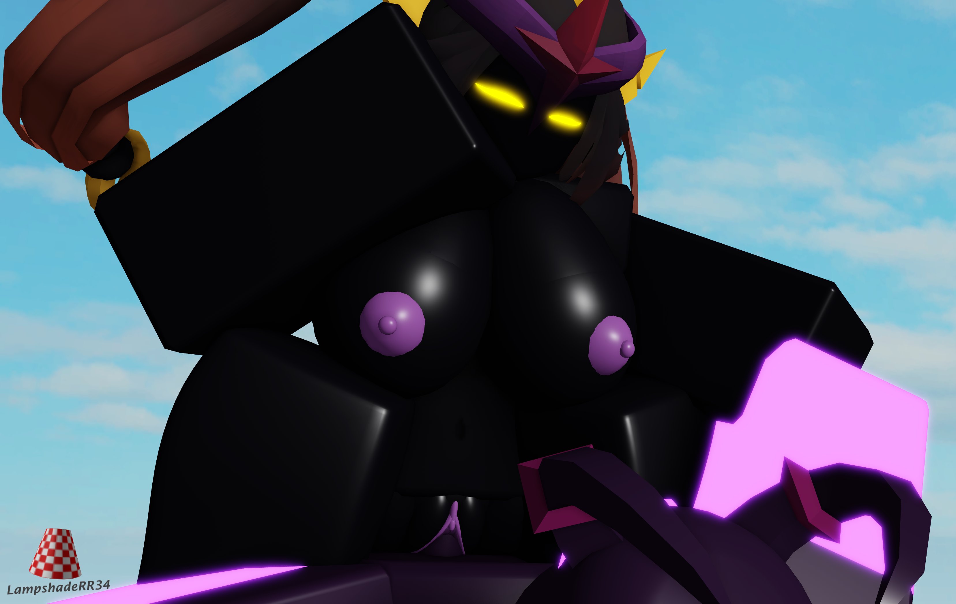 1boy, 1girls, 3d, 3d (artwork), female, female on top, lampshaderr34, male, male/female, penumbras, roblox, roblox game, robloxian, tagme, the umbra, tower defense simulator