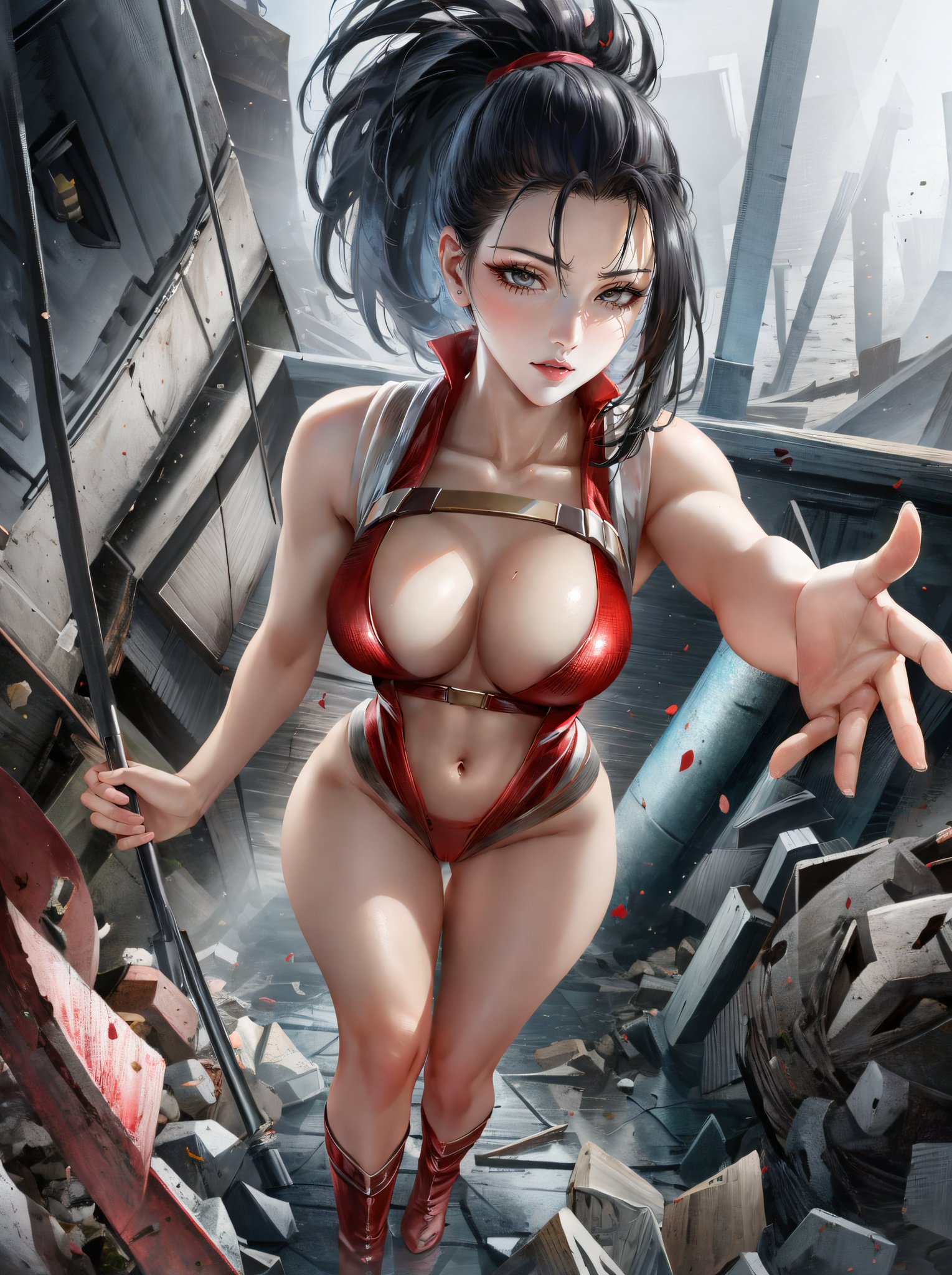 1girls, ai generated, black hair, breasts, curvy body, curvy female, female, female focus, female only, huge breasts, long hair, momo yaoyorozu, my hero academia, solo female, solo focus, stable diffusion, voluptuous, voluptuous female