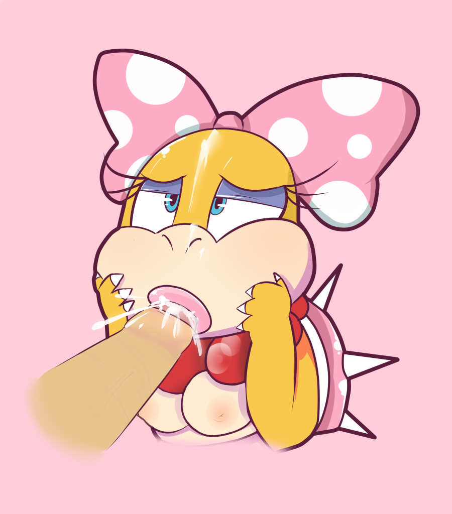 bow breasts claws cum eyelashes eyeshadow female lipstick male mario_(series) necklace nintendo nipples pearl_necklace penis polka_dots shell spiked_shell spikes thegalen wendy_o._koopa