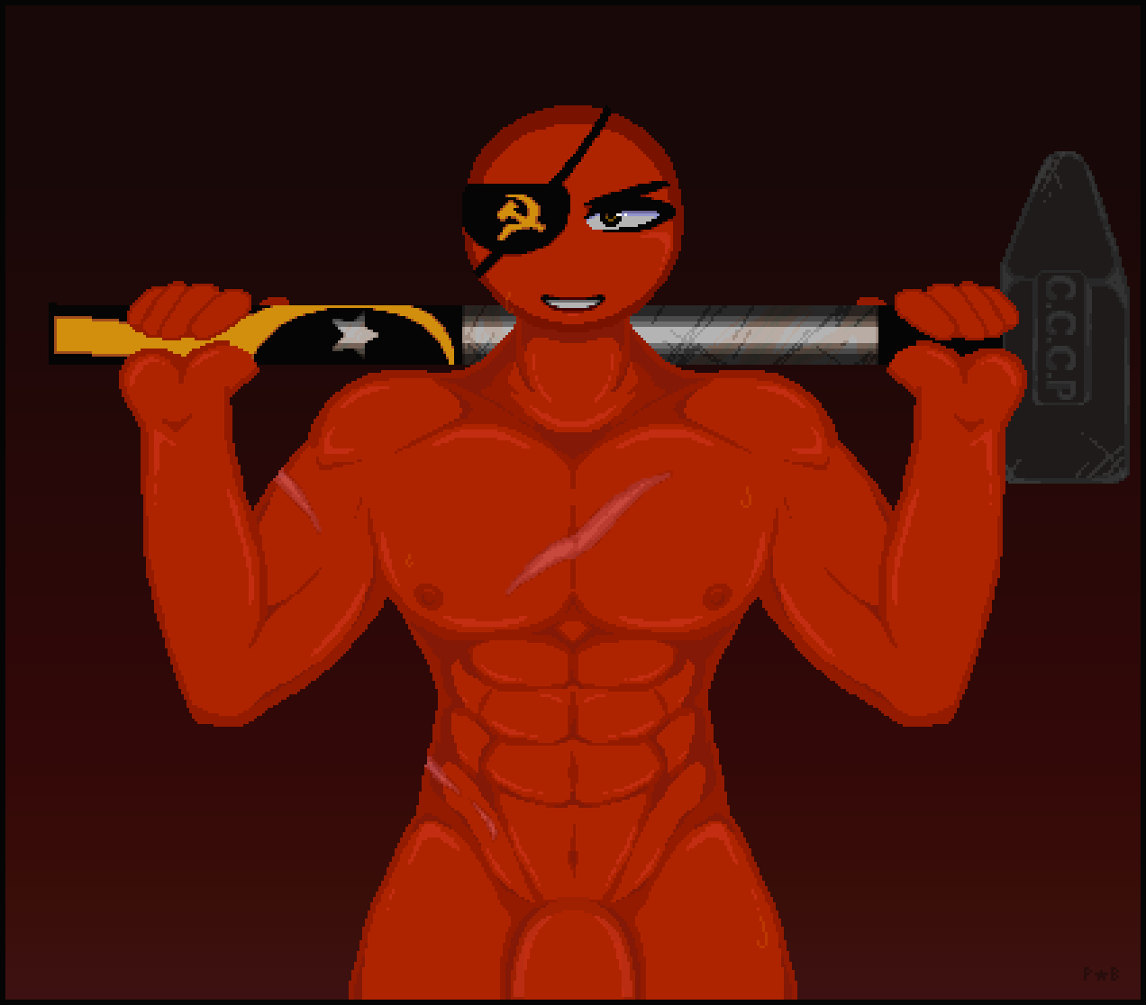 big_penis countryhumans eyepatch hammer_and_sickle hentai muscular nude perse_*_blyat porn sledgehammer soviet_union_(countryhumans)