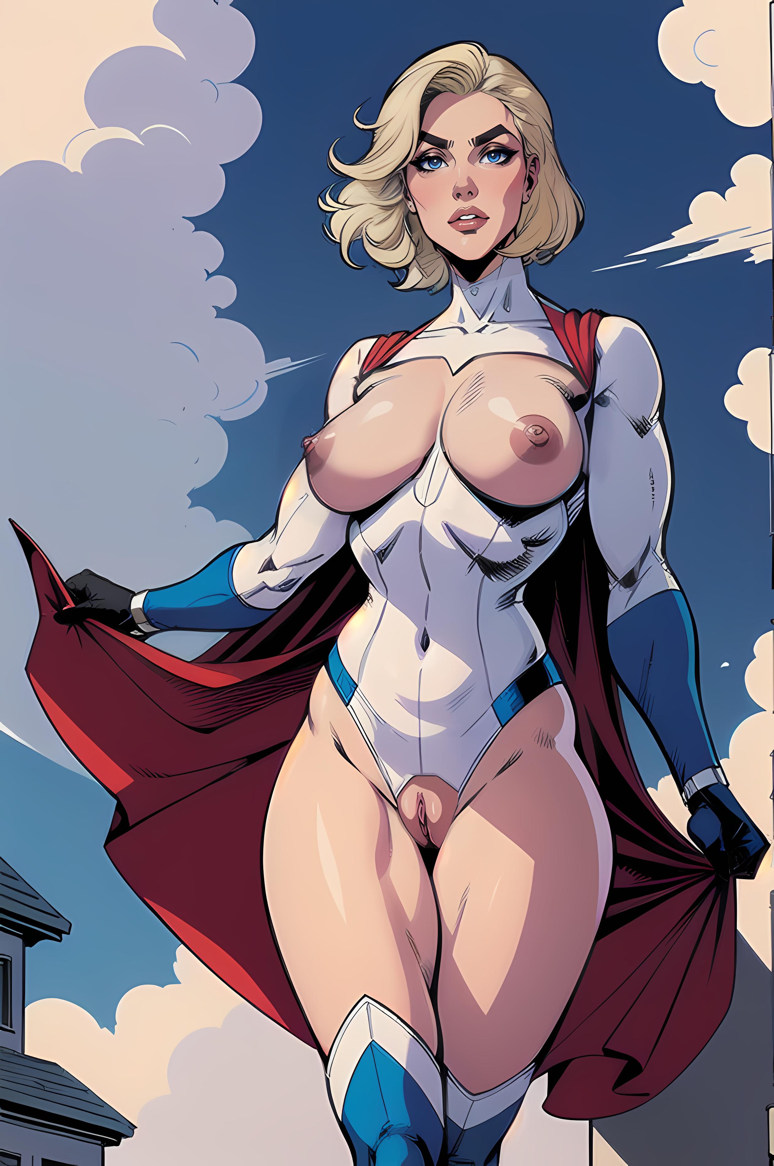 ai generated, dc, dc comics, female, karen starr, kryptonian, power girl, skimpy costume, solo, superman (series)