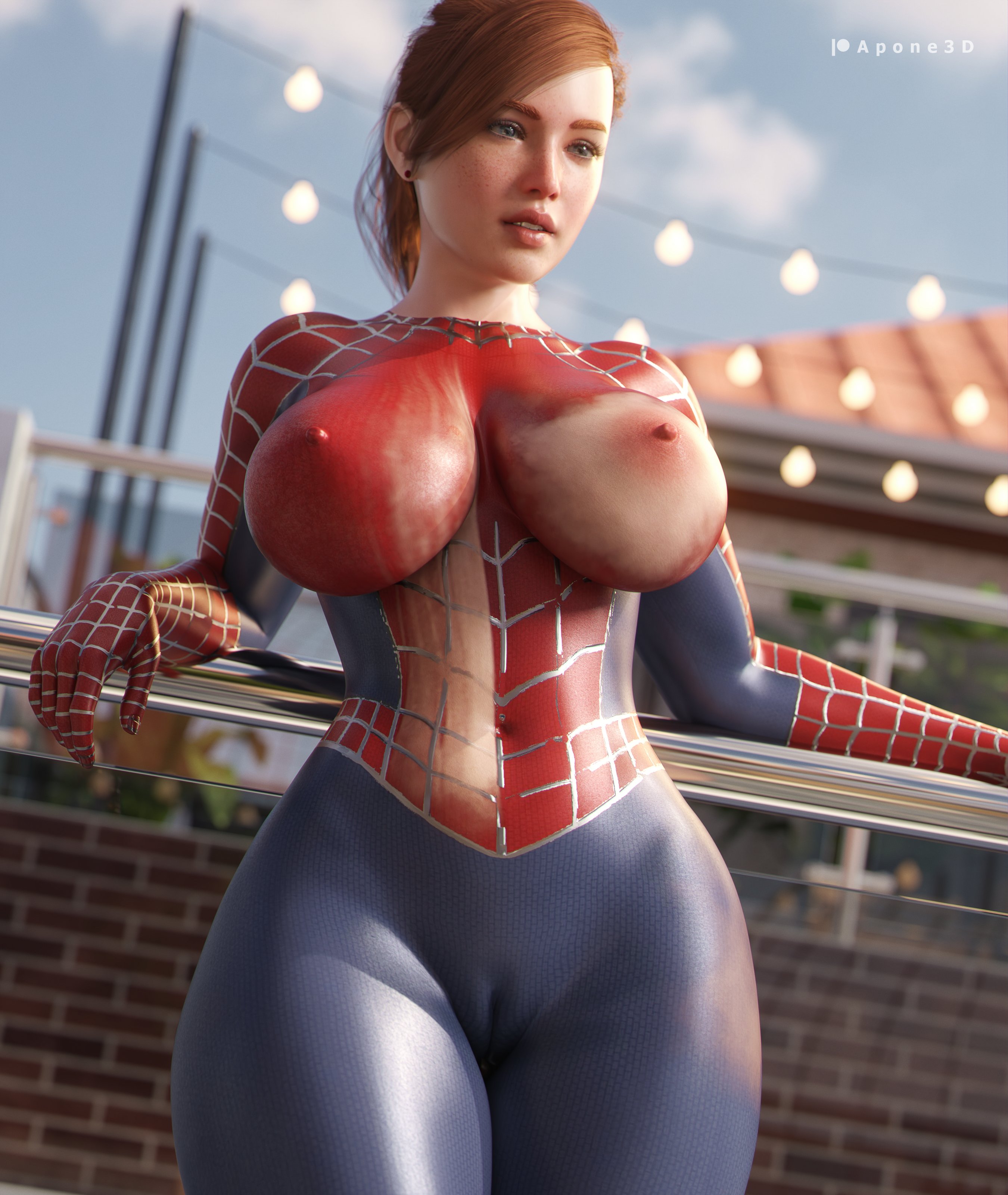 1girls, 3d, 4k, apone3d, ass, athletic, athletic female, big ass, big breasts, blue eyes, bodypaint, breasts, cameltoe, completely naked, completely nude, couch, female, female only, freckles, hairless pussy, hi res, huge ass, huge breasts, human, insomniac games, light skin, light-skinned female, looking at viewer, marvel, marvel comics, mary jane watson, mary jane watson (insomniac), naked, naked female, nipples, nude, nude female, painted clothes, pussy, red hair, solo, solo female, spider-man (cosplay), spider-man (ps4), spider-man (series), thick thighs, thighs, vagina, wide hips