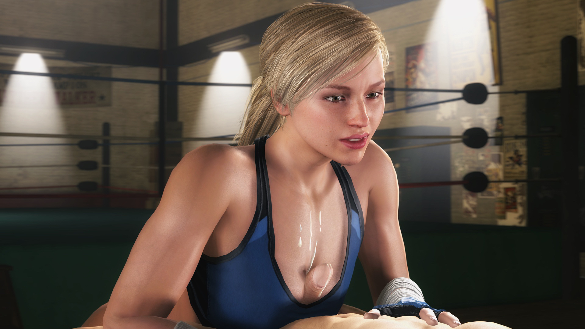 1boy, 1girls, 3d, breasts, cassie cage, cum, falconear, female, gym, male, mortal kombat, mortal kombat 11, paizuri, paizuri under clothes, partial male, sex, small breasts, sports bra, straight, titfuck under clothes, titjob