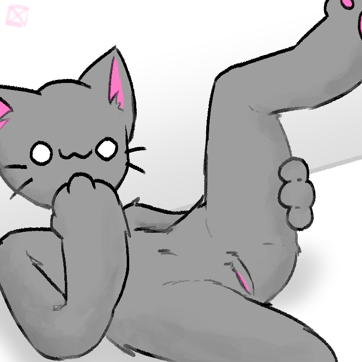 0w0 :3 anthro cat cat_ears domestic_cat e-rar403 felid feline felis female fur genitals gray_cat gray_fur grey_body grey_cat grey_fur lifting_leg lifting_one_leg_up mammal no_tail nude one_leg_up owo pinup pose posing pussy solo tailless whiskers