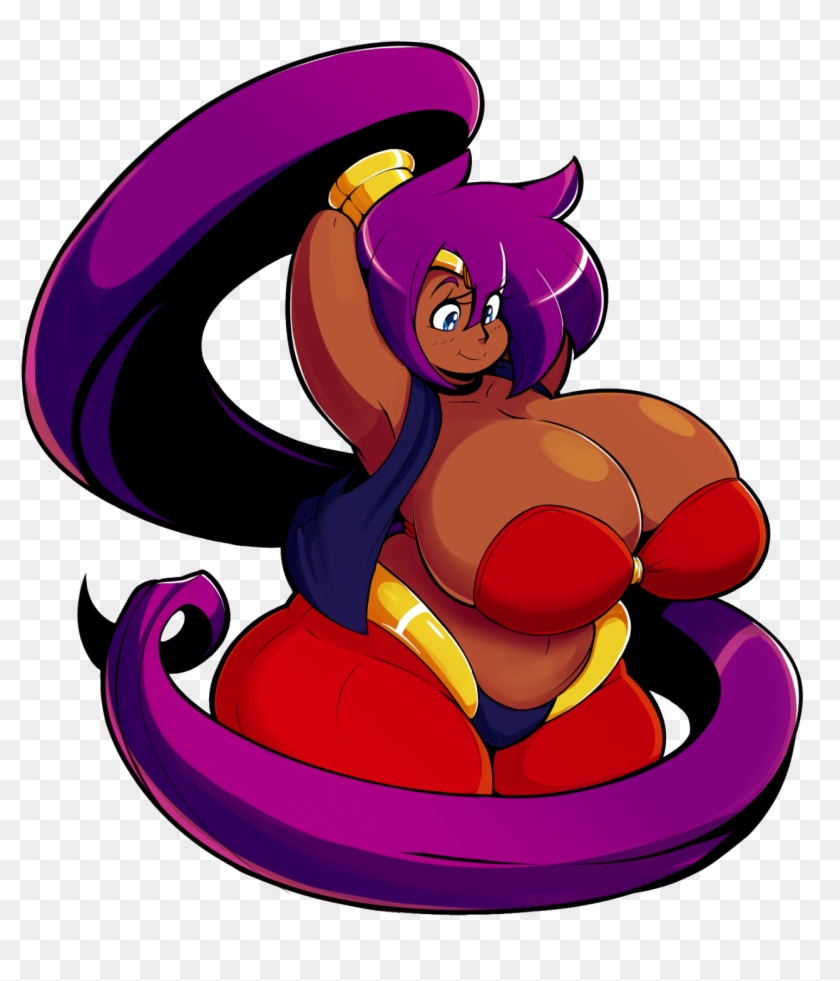 armpits barely_covered_breasts big_ass big_breasts big_hips clothed eikasianspire fake_transparency female female_only shantae shantae_(character) smooth_skin