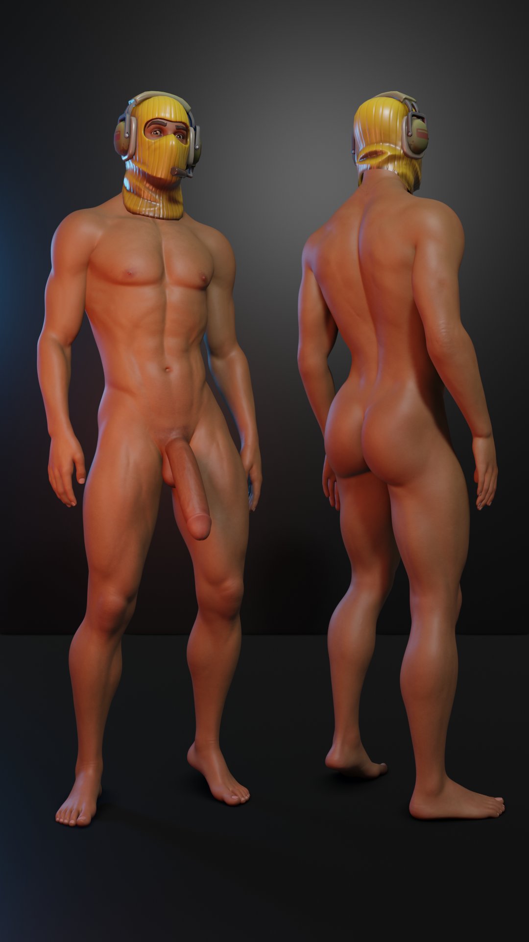 1boy ass balls big_penis fortnite male male_only martistot mask masked masked_male muscular muscular_male penis raptor_(fortnite) scoutfuntf2 solo solo_male x_redeyes