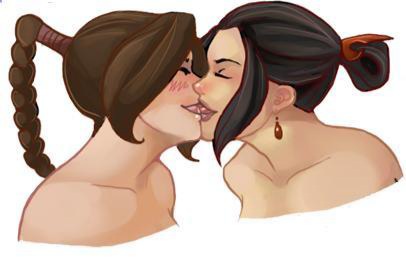 2girls, artist request, avatar the last airbender, azula, female, female only, human, kissing, multiple females, multiple girls, ty lee, yuri