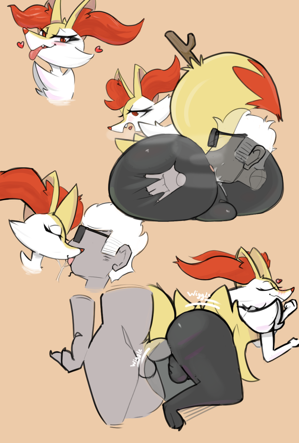 ahe_gao anal anal_sex anthro ass balls bodily_fluids braixen butt_grab butt_squish duo femboy generation_6_pokemon genitals girly hand_on_butt heart hi_res humanoid kissing looking_pleasured male male/male male_penetrated male_penetrating male_penetrating_male nintendo oral penetration penile penile_penetration perineum pokemon pokemon_(species) presenting presenting_hindquarters rimming romantic saliva sex squish steam vroorv