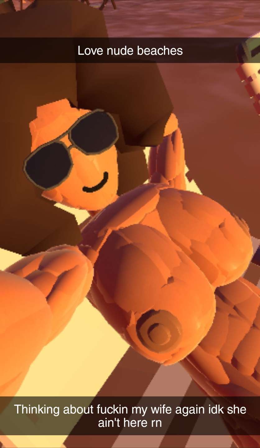 abs alice_tanner_(character) aviator_glasses beach big_breasts burntspice2 completely_nude hand_on_head lore muscular_female oc rec_room selfie smile snapchat solo sunny