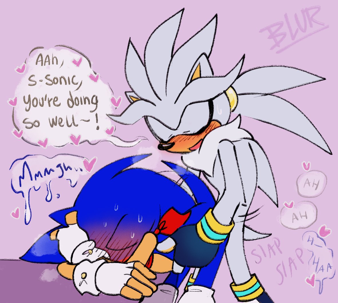 anal anthro anthro_on_anthro anthro_only anthro_penetrated anthro_penetrating anthro_penetrating_anthro artist_name artist_signature blush dialogue digital_media_(artwork) doggy_style english_text fingerless_gloves from_behind furry furry_only gay gay_sex heart hedgehog hi_res hiding huff male mobian_(species) ponytail praise presenting silver_the_hedgehog sonic_(series) sonic_the_hedgehog sonic_the_hedgehog_(series) source_request table tagme tail text visible_breath yaoi