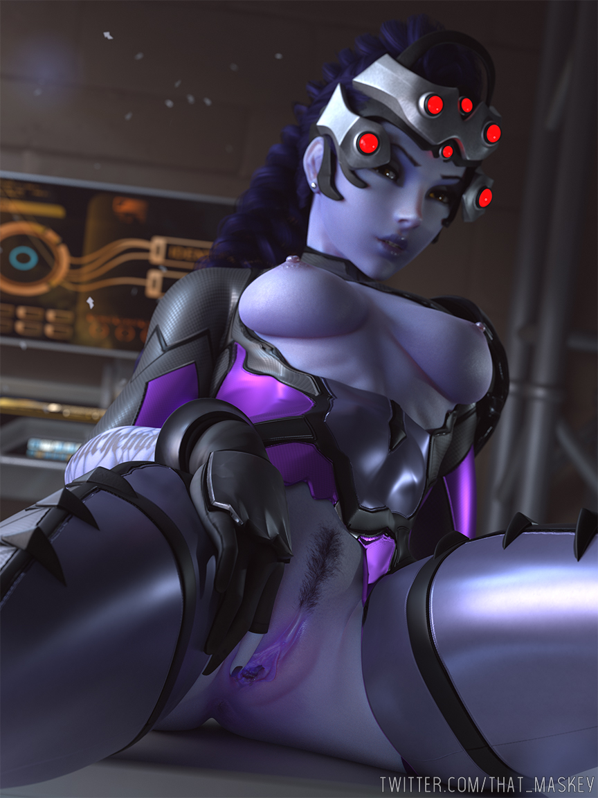 1girls 3d bondage braid braided_hair clothing long_hair overwatch penis practically_nude pubic_hair purple_skin pussy ripped_clothing that_maskey vaginal_penetration vaginal_penetration vaginal_sex widowmaker