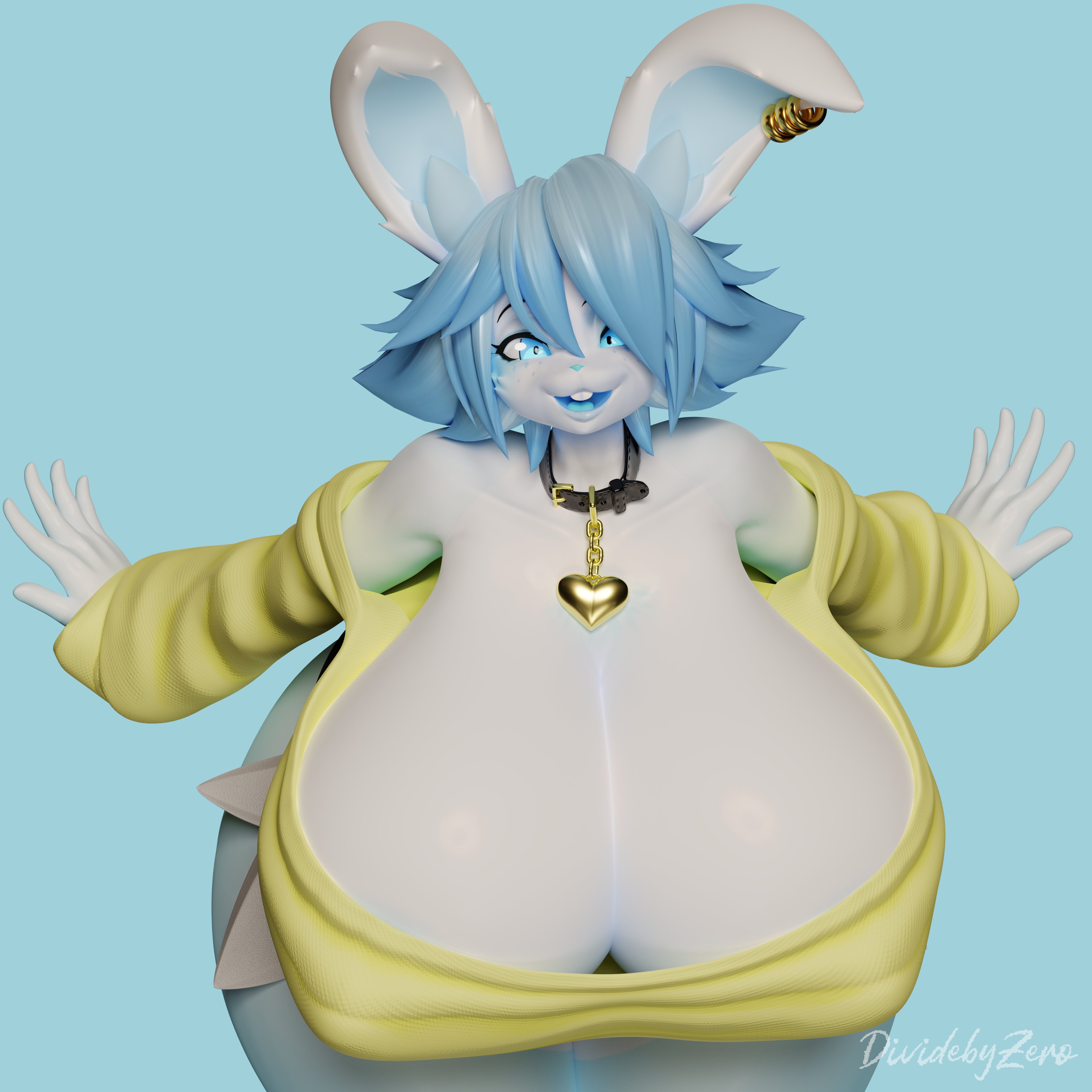 1boy, 3d, big breasts, breasts, busty male, dividebyzero, huge breasts, male, male with breasts, solo, tagme, tristan (bluebunboi)