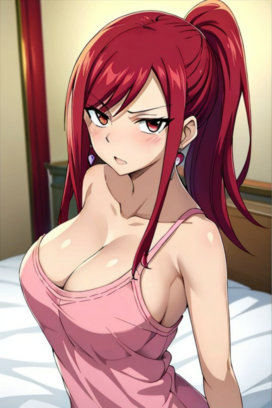 ai generated, big breasts, breasts, cute, erza scarlet, fairy tail, female