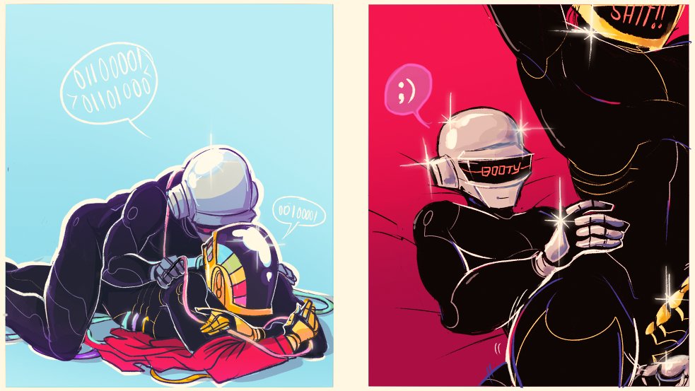 ;) bootyatomic daft_punk gay_sex guy-manuel_de_homem-christo riding_penis robot thomas_bangalter