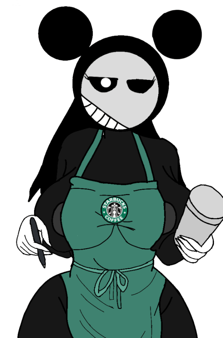 big_breasts big_tits elizabeth_mauza girl mausa miki_maus miki_mausa oc original original_character sister_elderly starbucks