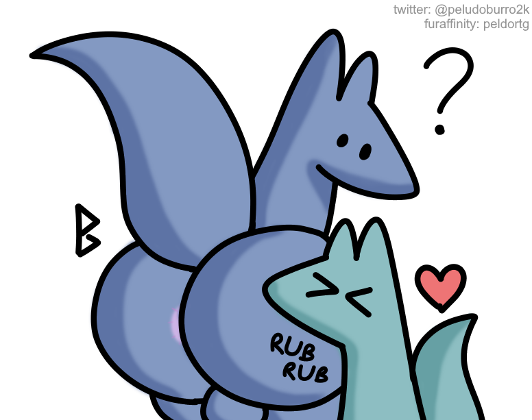 anthro anus anus_peek ass balls barely_visible_balls barely_visible_genitalia big_butt big_tail blue_body blue_fox_(foxes_in_love) butt_rubbing canid canine confusion duo fox genitals green_body green_fox_(foxes_in_love) heart huge_butt male male/male mammal nuzzling peludoburro pink_anus romantic romantic_couple simple_coloring simple_eyes simple_face tail