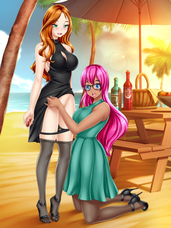 anna_(busty_biz) busty_biz female gamer_girl glasses long_hair pink_hair rose_(busty_biz)