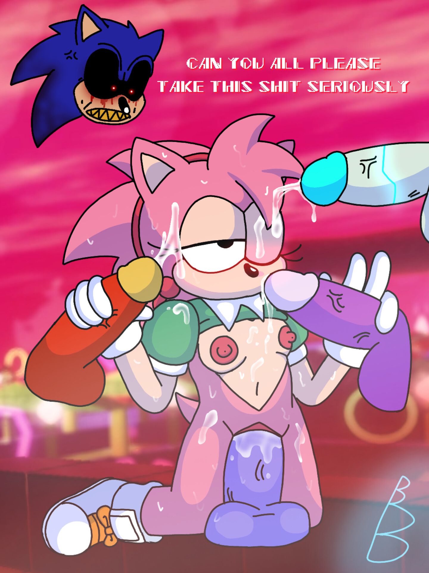 2011x, 2026, amy rose, angry, angry face, background, blush, boots, bottomless, bunbreed, classic amy rose, cum, cum everywhere, cum in pussy, cum inside, cum on breasts, cum on face, digital drawing (artwork), disembodied penis, double handjob, exposed nipples, fang the hunter, fang the sniper, female, gangbang, gloves, handjob, headband, knuckles the echidna, legs apart, legs spread, lifted shirt, looking up, outcome memories, outdoors, passed around, peace sign, penetration, roblox, roblox game, sega, sex, silver the hedgehog, sonic (series), sonic the hedgehog, sonic the hedgehog (series), sonic.exe, sonic.exe (series), sweat, sweating, tail, talking, text, throbbing, throbbing penis, wink