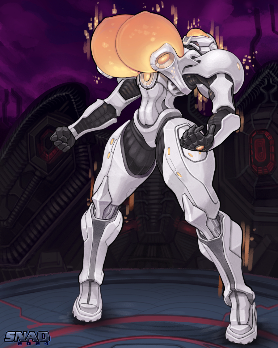 armor armored_female armored_samus breast_expansion breasts breasts_bigger_than_head breasts_out female female_only large_breasts light_suit metroid nipple_bulge nipples partially_clothed power_armor power_suit samus_aran snao suit tagme white_body