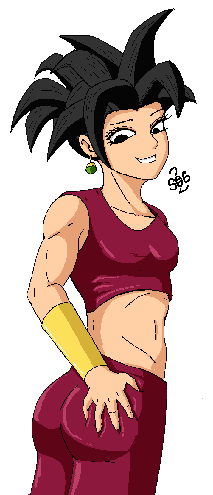 1girls dragon_ball_super female fusion kefla potara_earrings saiyan_girl sog2