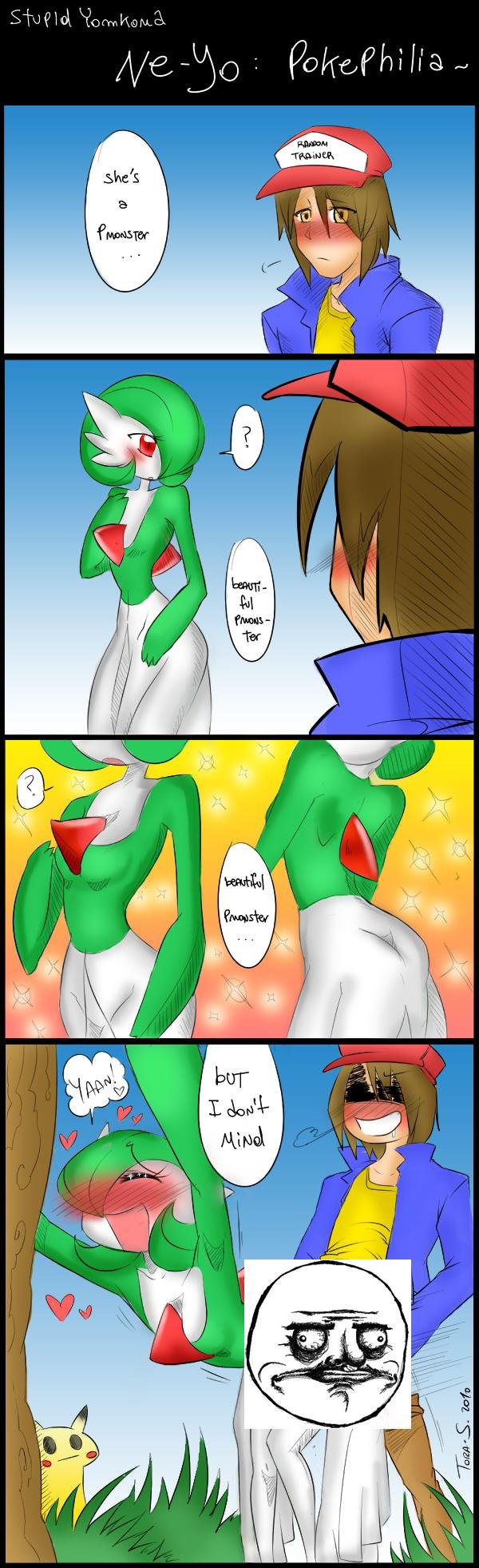 1boy 1girl1boy 1girls ambiguous_penetration anthro artist_request ass breasts female gardevoir gen_3_pokemon human male pikachu pokemon pokemon_(species) pokemon_oras pokemon_rse pokemon_trainer pokephilia speech_bubble