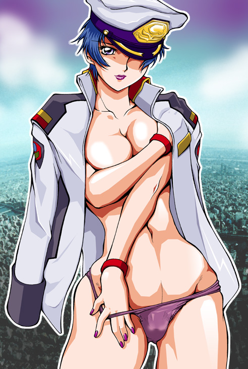 gundam gundam_seed hips lipstick natarle_badgiruel panties short_hair underwear wide_hips