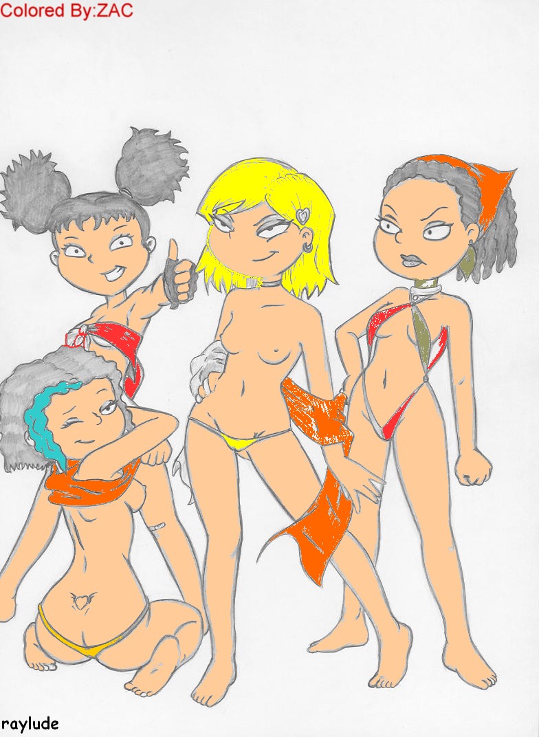 all_grown_up angelica_pickles black_hair blonde_hair breasts color exposed_breasts female female_only hair human human_only kimi_finster lil_deville multiple_females multiple_girls nickelodeon raylude rugrats two_tone_hair white_background