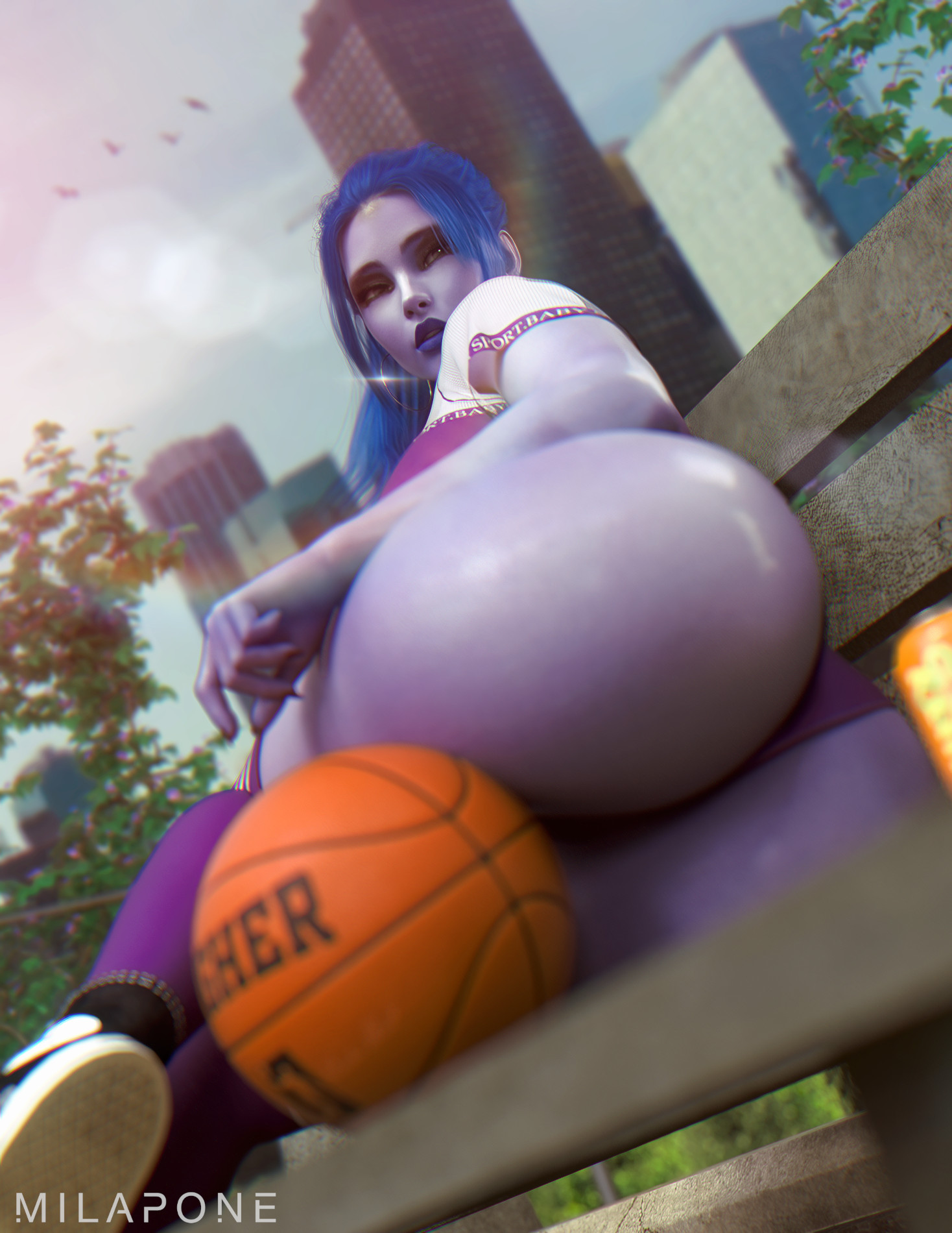 1girls, 3d, amelie lacroix, ass, assassin, athletic, athletic female, basketball, big ass, big breasts, blizzard entertainment, blue body, blue skin, blue-skinned female, breasts, busty, curvaceous, curves, curvy, curvy figure, eyebrows, eyelashes, eyes, female, female only, fit, fit female, hair, hips, hourglass figure, huge breasts, large breasts, legs, light skin, light-skinned female, lips, mature, mature female, milapone, overwatch, overwatch 2, purple body, purple hair, purple skin, purple-skinned female, solo, thick, thick legs, thick thighs, thighs, voluptuous, wide hips, widowmaker