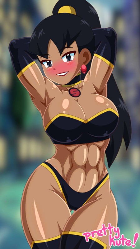 armpits blushing chocker curvy curvy_female dark-skinned_female dc_comics ear_piercing female justice_league:_crisis_on_two_earths muscles muscular_female pk-studios ponytail superwoman superwoman_(mary_batson) tagme tanned_skin