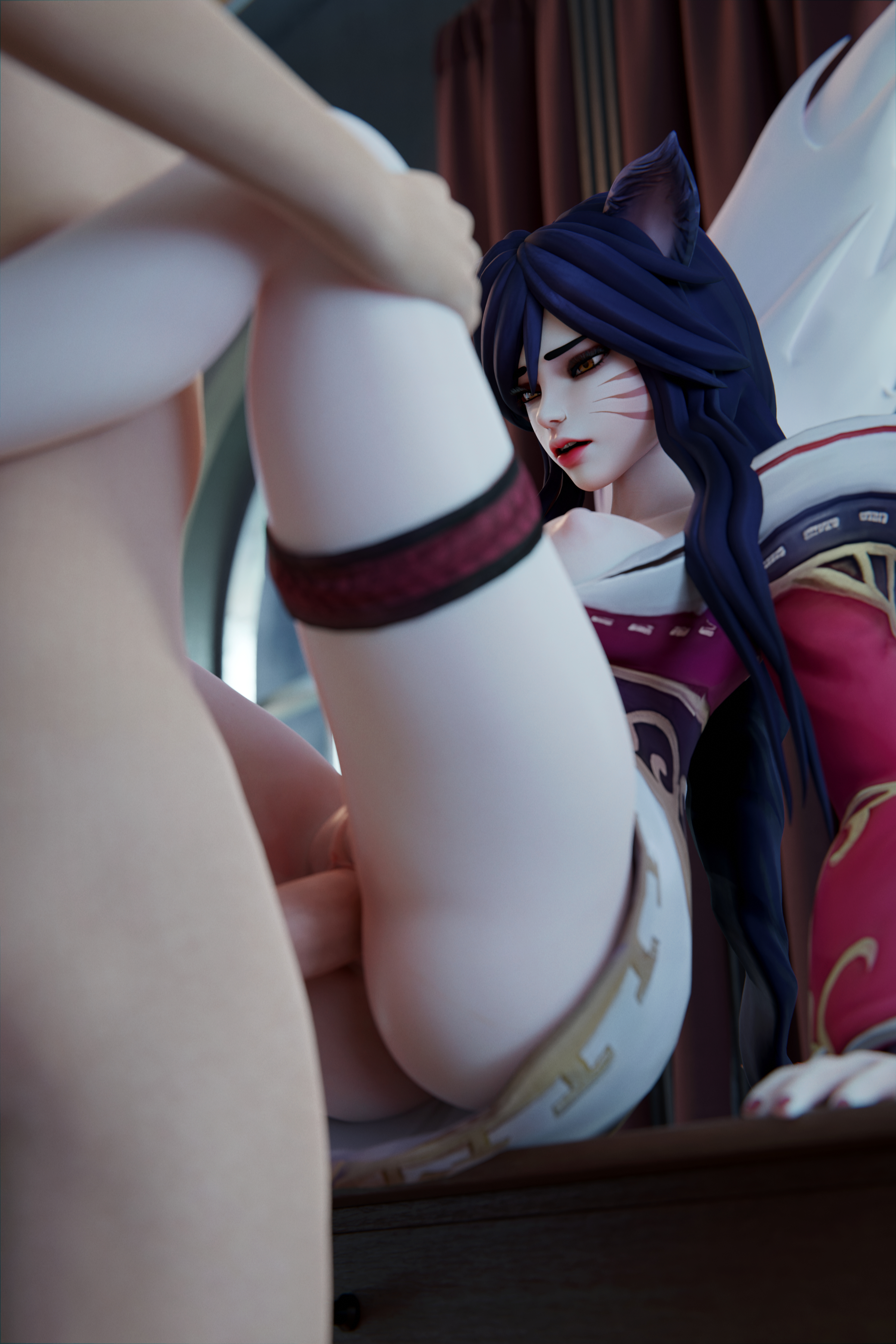 3d, ahri, animal ear fluff, animal ears, animal girl, areolae, big breasts, black hair, breasts, busty, cleavage, clothing, curvaceous, curves, curvy, curvy body, curvy figure, curvy hips, eyelashes, eyeliner, eyeshadow, facial markings, female, female penetrated, fluffy, fluffy ears, fluffy tail, fluffy tails, fox, fox ears, fox girl, fox tail, furry tail, haadxee, hourglass figure, human on humanoid, human penetrating, human penetrating humanoid, humanoid, humanoid penetrated, inner ear fluff, kemonomimi, kitsune, league of legends, light skin, light-skinned female, lips, lipstick, long hair, male, male on female, male penetrating, male penetrating female, multi tail, nine tailed fox, nipples, pale skin, pale-skinned female, penetration, penis, penis in pussy, penis in vagina, pussy, riot games, sex, tail, vaginal insertion, vaginal penetration, vaginal sex, vastaya, video games, yellow eyes