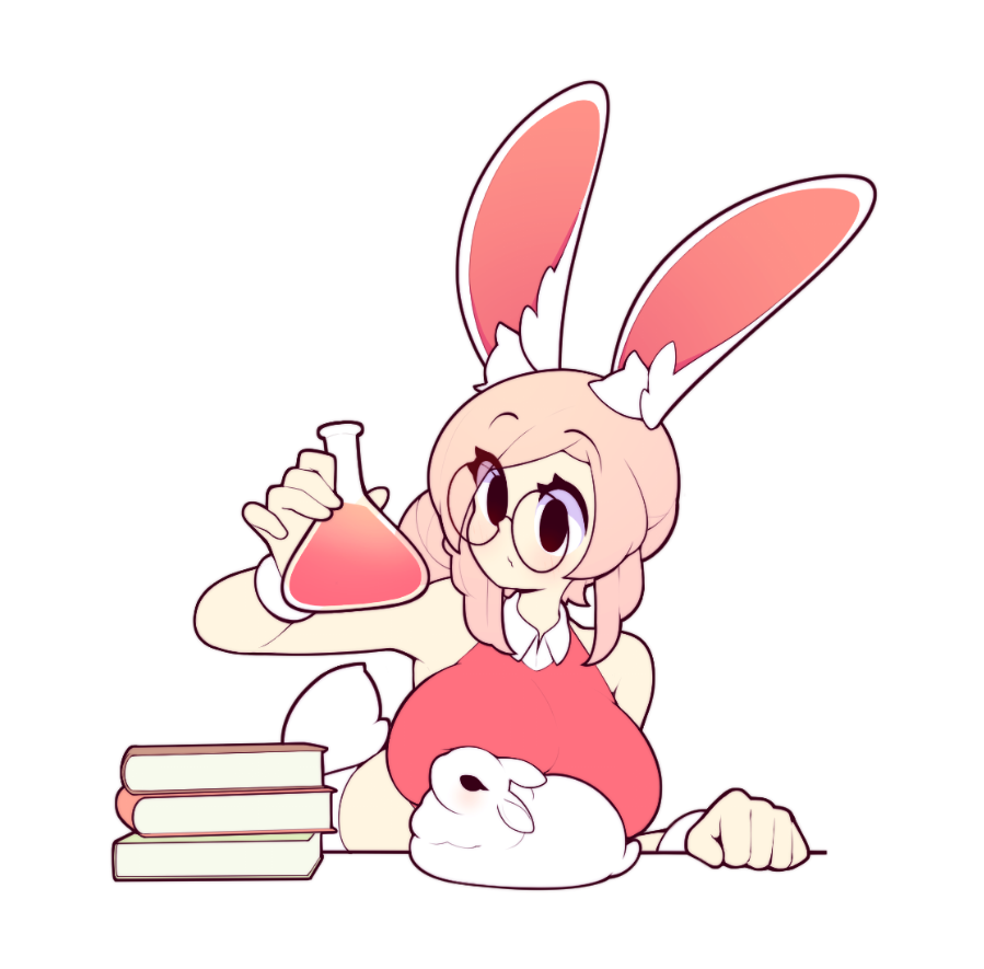 books breasts bunny_girl fiz fizintine loaf scientist tagme