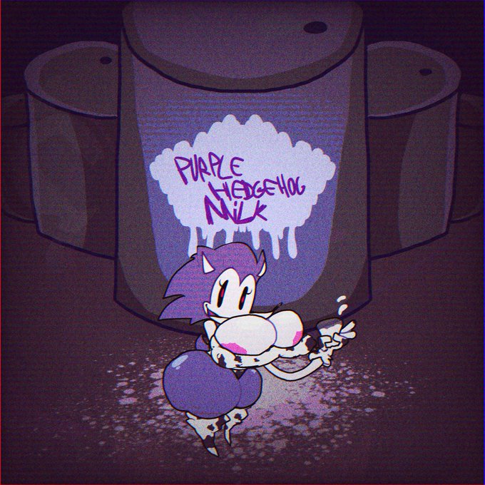 areolae, big breasts, big thighs, breasts, cow outfit, female, lactation, looking at viewer, needlemouse (character), needlemouse (series), nightmare waifu, nipple piercing, nipples, piercing, red eyes, sarah henderson (needlemouse), sonic (series), sonic.exe, sonic.exe (series)