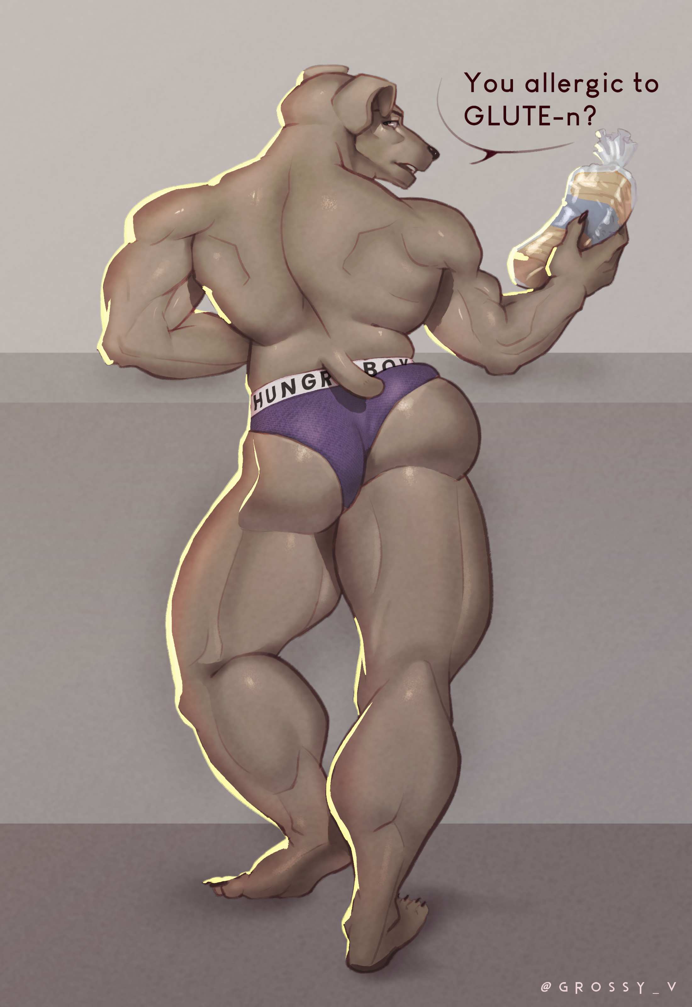 ass big_ass canine dog_ears dog_tail furry furry_only gay grossy_v male_only muscular muscular_male talking_to_viewer thick_thighs underwear white_background white_body