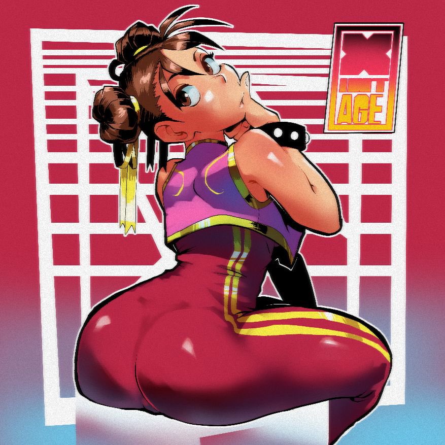 1girls, ass, big ass, big breasts, big butt, breasts, brown hair, capcom, chun-li, eyebrows, eyelashes, fat ass, female, female only, large ass, large breasts, light skin, light-skinned female, looking at viewer, looking back, solo, solo female, solo focus, street fighter, street fighter alpha, thick, thick ass, thick thighs, thighs, voluptuous, voluptuous female, wide hips, x1ntage